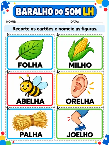 Página do material: baralho do som LH