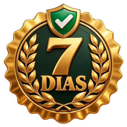 Selo dourado de garantia de 7 dias
